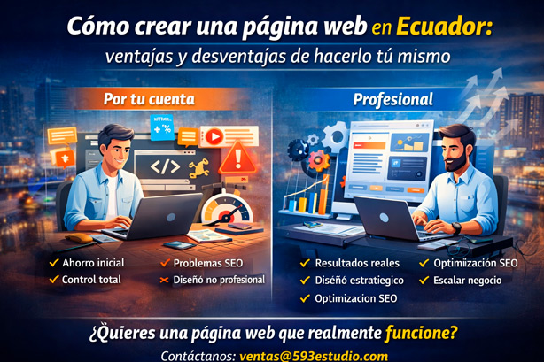 Cómo crear una página web en Ecuador: ventajas y desventajas de hacerlo tú mismo