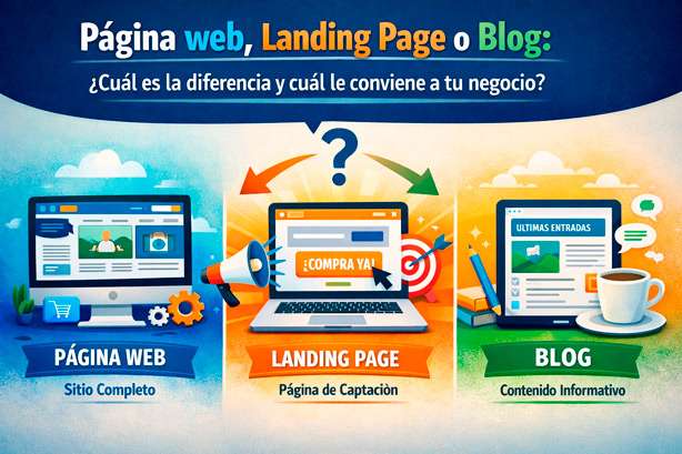 Página web, Landing Page o Blog: ¿Cuál es la diferencia y cuál le conviene a tu negocio?