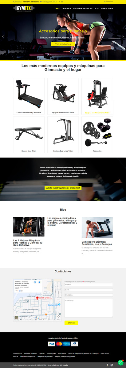 Desarrollo de páginas webs | Portafolio | Cliente: Gymtek