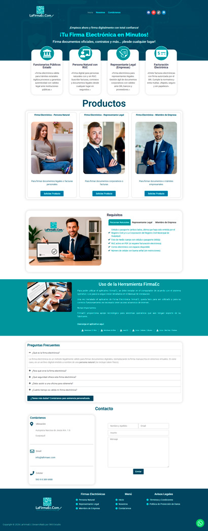 Desarrollo de páginas webs | Portafolio | Cliente: Lafirmaec